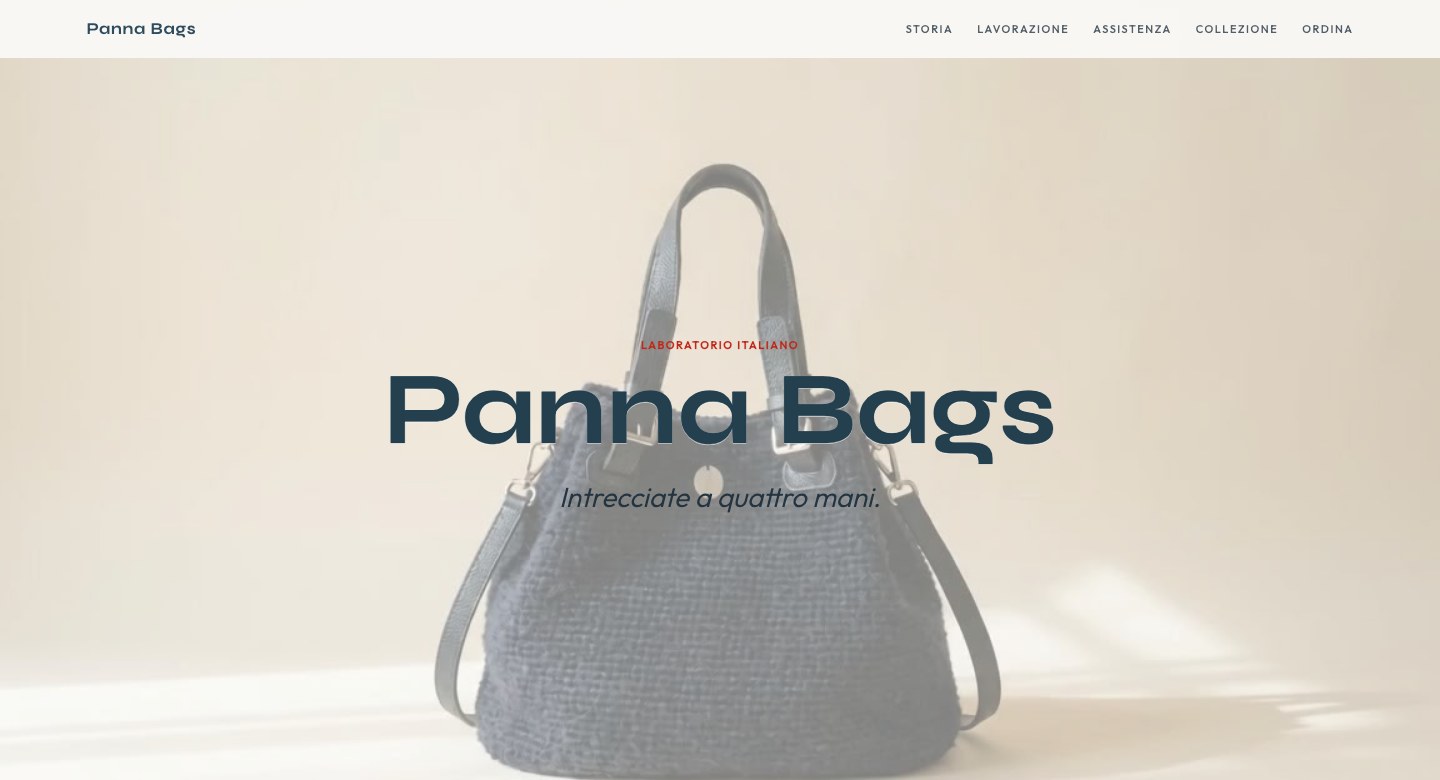 Il sito di Panna Bags